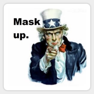 Mask up, Coronavirus Lockdown, Covid-19, Uncle Sam Sticker